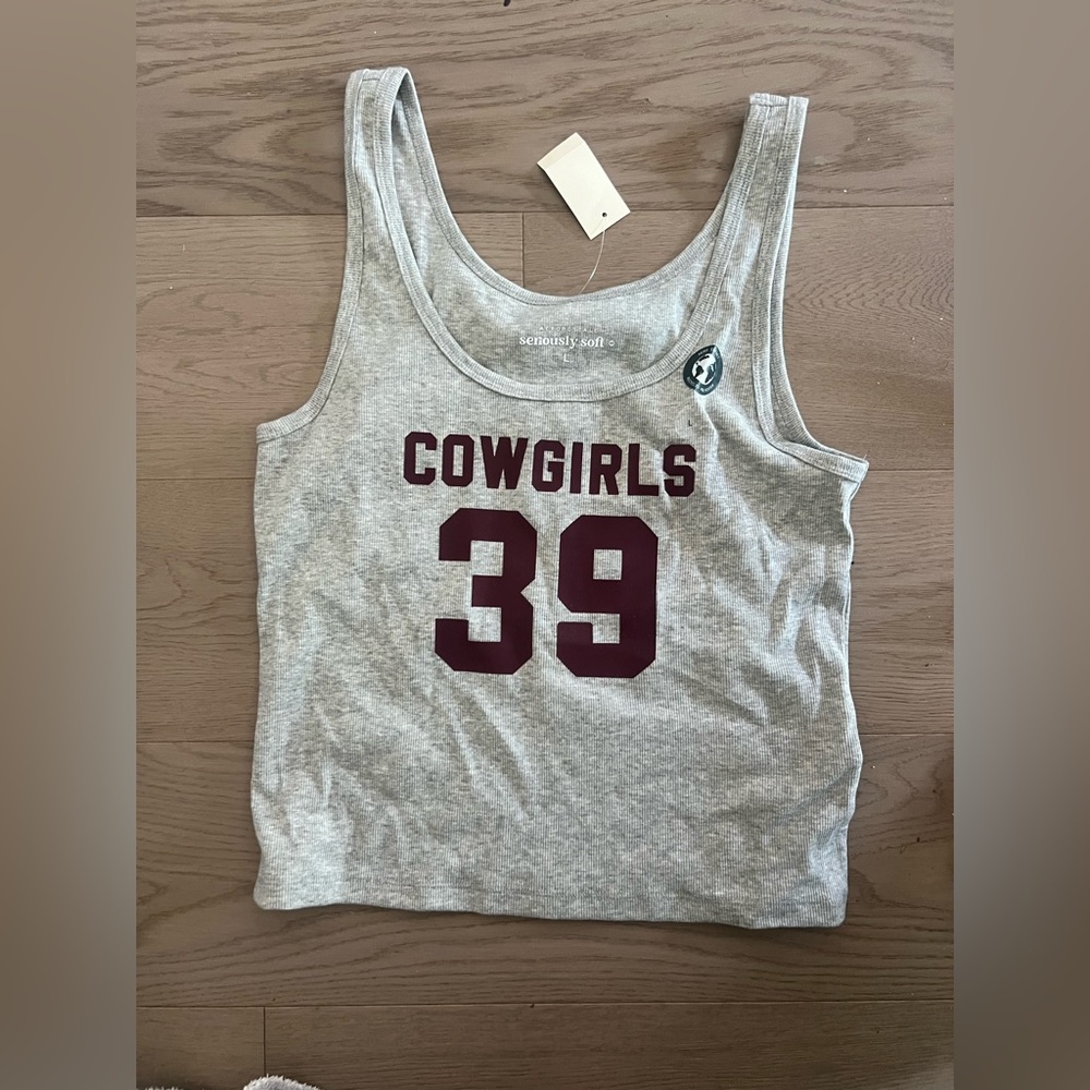 Aeropostale Women's Cowgirl 39 Tank Top Size Large Grey
